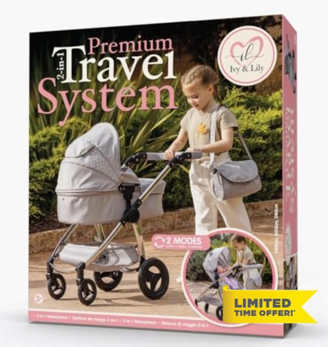 Premium Stylish Doll Travel System 2 In 1