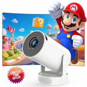 Mini Projector 1080P Full HD Portable Projector for Bedroom with 4K Support