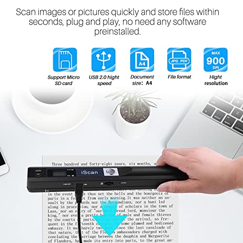 A4 Photo Scanners for JPG PDF Format with 16GB Micro SD Card TF Card