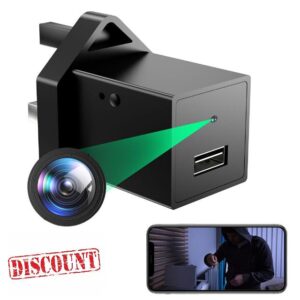 Spy Camera Hidden Camera USB Charger WiFi 1080P HD Wireless Indoor Secret Mini Nanny Cam Home Security Surveillance Small Monitoring Cameras with Motion Detection Remote App Control (Black)