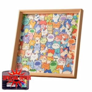 lyanny Cat Puzzle | Wooden Coloring Educational Toys - Hand-Painting Jigsaw Puzzle Toys - for Kids Girls Home Travel Bedroom Playroom Classroom Homeschool Preschool Birthday Christmas