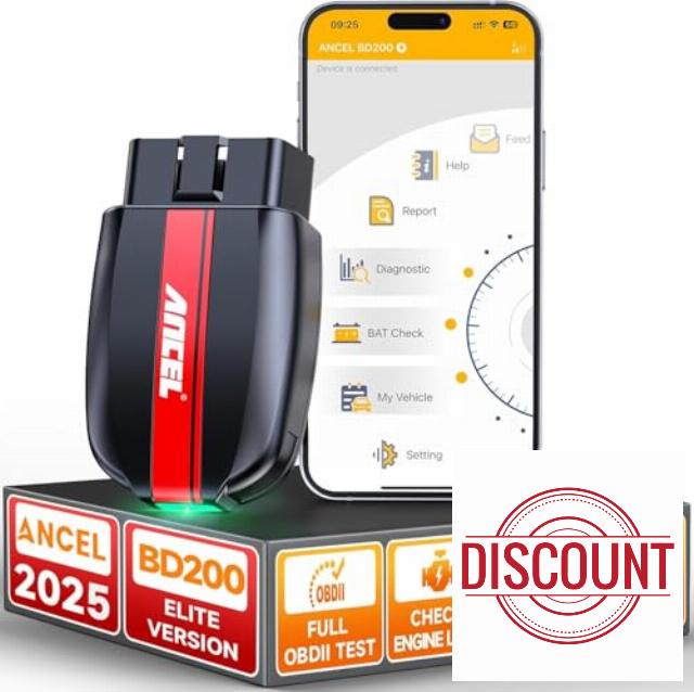 ANCEL BD200 OBD2 Scanner Bluetooth - Code Reader & Check Engine Diagnostic Scan Tools with Car Battery Test