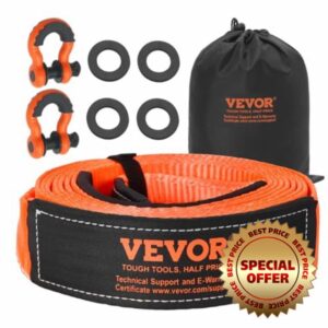 VEVOR Heavy Duty Tow Strap Recovery Kit 3 in x 20 ft (MBS-36