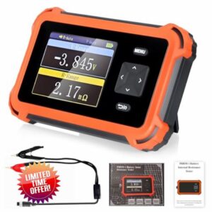 Battery Voltage Internal Resistance Tester PBRM-1 with 4-Wire Kelvin Clips