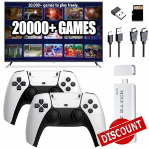 ScriMemo Upgraded Retro Game Console with 21000+ Classic Games - Dual Controllers