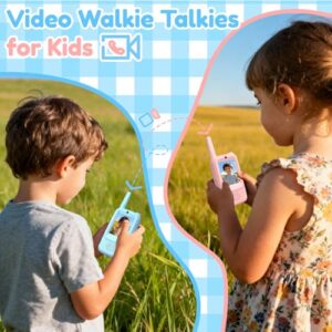 2 Pack Rechargeable Video Call Walkie Talkie Toys Gifts with Voice Changer for 3 4 5 6 7 8 9 10 11 12 Years Old Boys and Girls