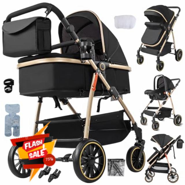 3 in 1 Baby Travel System with Anti-Shake Bassinet