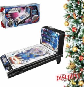 Mini Pinball Machine Electronic Tabletop Game With Led Digital Scoreboard