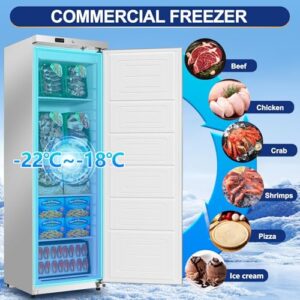 400L Commercial Upright Freezer with Single Door and Adjustable Shelves