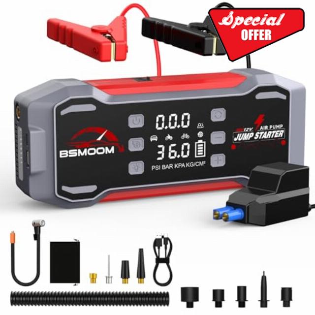 8000A Jump Starter Power Pack with Air Compressor