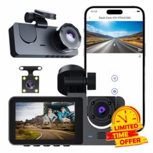 Triple Lens Dash Cam WiFi 1080P