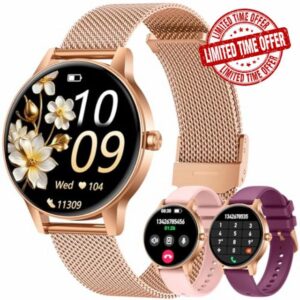 Smart Watch Women Fitness Tracker: 1.27'' Smartwatch Sport Bluetooth Call with Heart Rate SpO2 Blood Pressure Sleep Monitor 110+ Sports Modes Step Counter IP68 Waterproof Running Watch for Android iOS