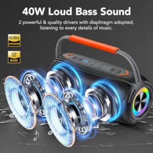 40W Powerful Stereo Sound with Dual Bass Drivers