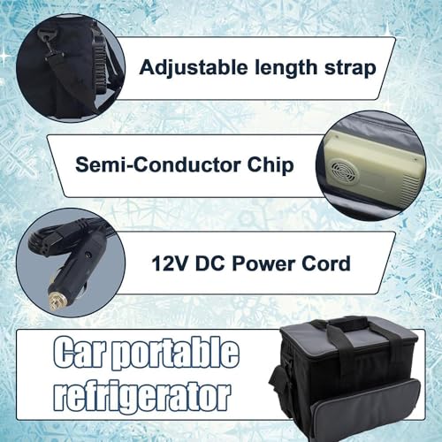 Electric Cool Box with Shoulder Strap and Storage Pocket