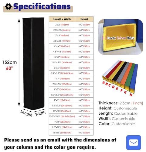 1" Thick Square Post Protector for Basement Floor Gym