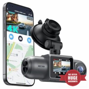 COOAU D30S 4K Dash Cam with GPS Wi-Fi