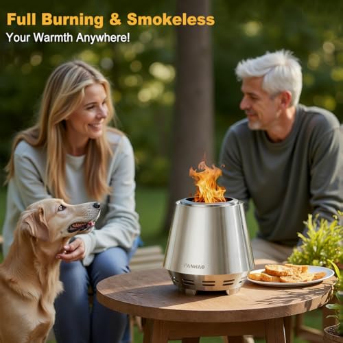 Stainless Steel Tabletop Firepit with Stand