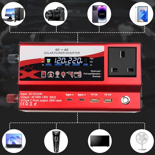 Pure Sine Wave Inverter with UK Plug
