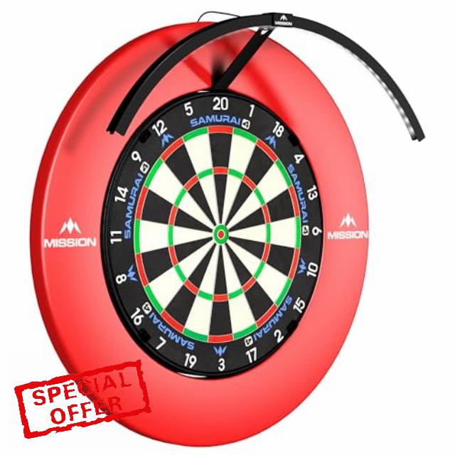 Mission Darts | Torus 120° | Bright White LED | Dart Board Lighting System | Portable | USB C.