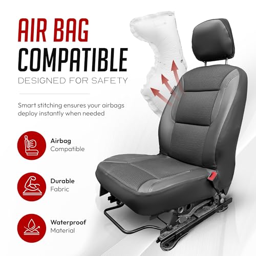 Protects Seats – Driver & Passenger with Headrest Covers