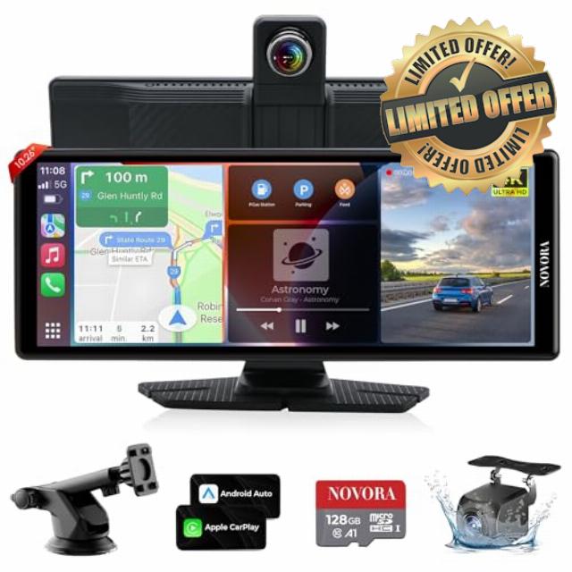 10.26” Wireless CarPlay Screen with 360° Rotation Camera