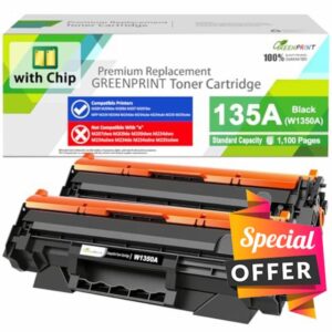 GREENPRINT WITH CHIP Compatible Toner Cartridge 135A W1350A 2 Blacks 1100 Page for M207 M207dw M209 M209d M209dw M234 M234d M234dw M234sdw M234sdn M235sdw