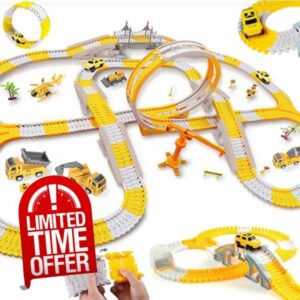 500 PCS Auto-Car Electric 5.7M Track Assembled Rail Car Racing Track Set Kids Toy Race Game Railway Construction Race Tracks for Kids Toys