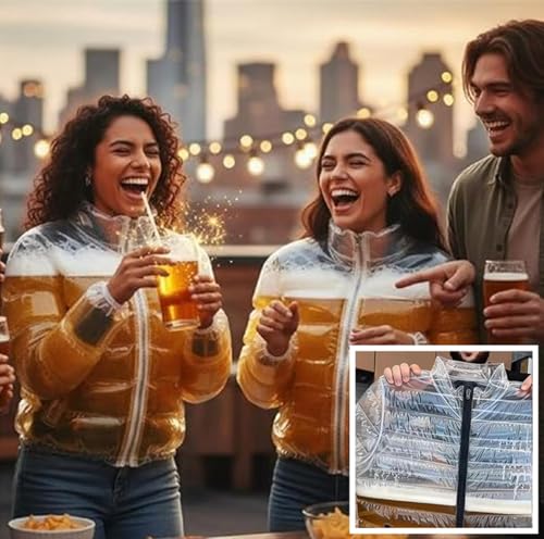 Funny Beer-Drinking Jackets with Straw