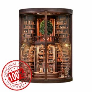 Book Nook Kit for Adults & Teens – DIY Miniature Library with LED Light