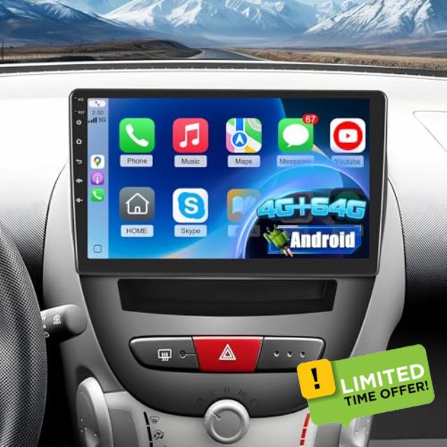 4+64G 10 inch Screen for Toyota Aygo/Peugeot 107 / Citroen C1 Radio 2005-2014