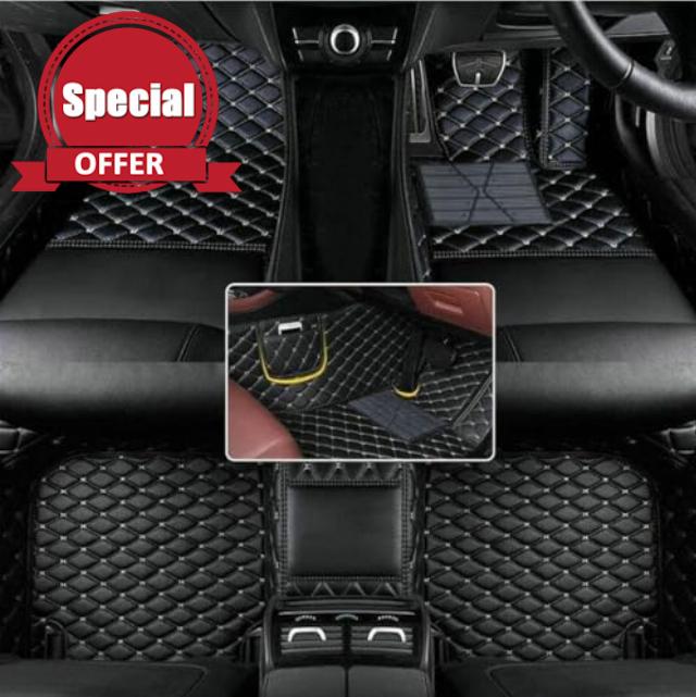 Custom Car Floor Mats for Mercedes-Benz A B C E G CL CLA CLE CLK CLS ML AMG-GT EQA EQB EQC EQE EQS GLA GLB GLC GLK GLS SL SLC SLK S R Luxury Carpets Waterproof Car Mats (Black White)