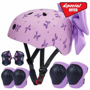 Kids Bike Helmet and Pads Set for Girls Ages 8-14