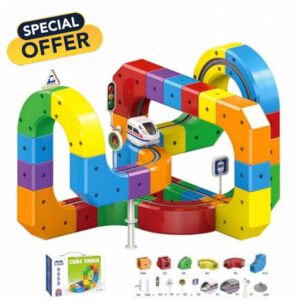 [lilaBelle]Clickrail Electric Train Set with Motorized Train