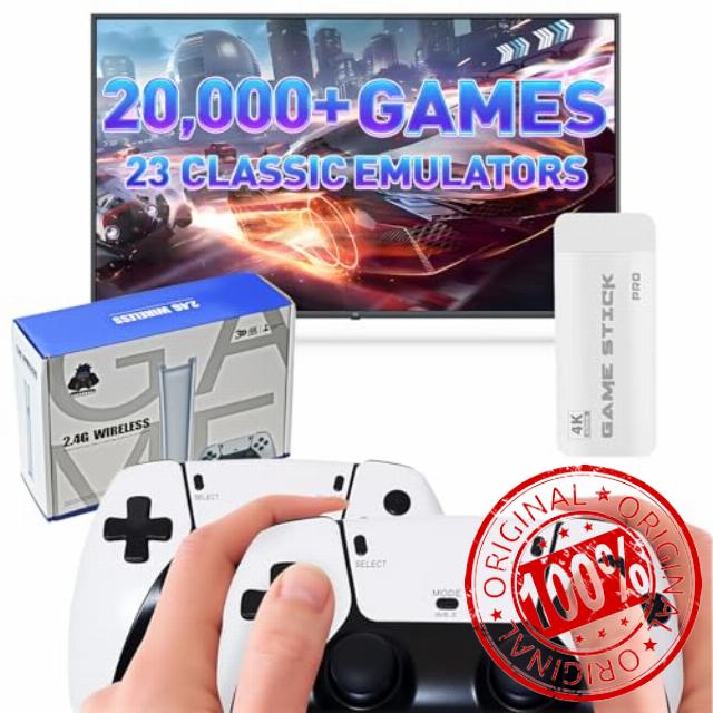 TLsiwio Retro Game Stick Upgrade 4K Retro Games Console with 23 Emulators 20.000+ Classic Video Games