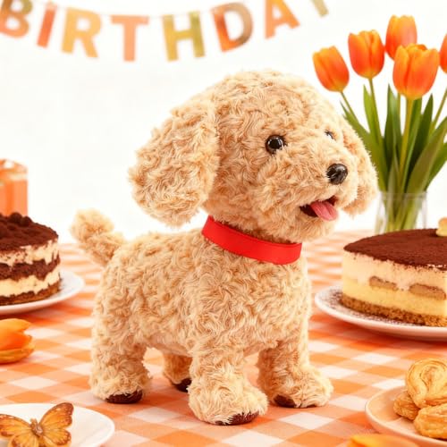 Cute Soft Robot Dogs Walk And Bark With Voice Mimic For Adult Girl Boys Kids Christmas Birthday Easte