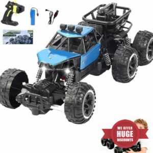 Six wheel alloy rock climbing remote control car，Powerful engine Equipped with dual magnetic motors Suspension System and Anti-Skid Tires