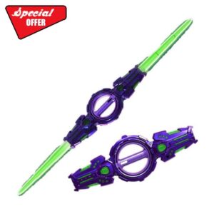 Fire Spin Sword Double-Edged Lightsaber Toy with 7-Color LED Lights & Sound