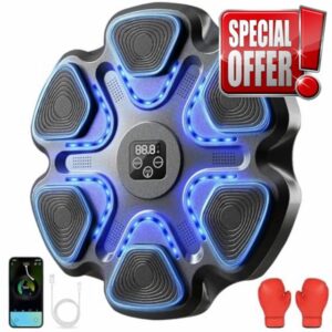 LYMIN Music Boxing Machine for Adults with Gloves Bluetooth LED Display