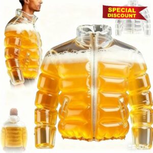Unisex Transparent Beer Drinking Jacket with Straw - Ideal for Beer Pools & Parties (A)