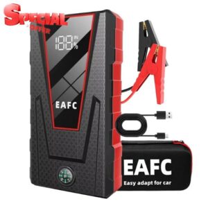 EAFC 1200A Car Jump Starter - 12V Portable Battery Booster Pack for Vehicles up to 4.0L Petrol/2.0L Diesel