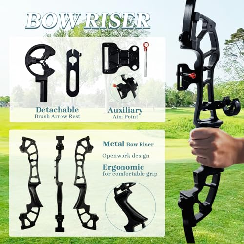 30/40lbs Right-handed Traditional Hunting Bow and Arrow with 12 Arrows Archery Ki