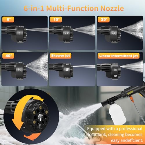 6 in 1 Nozzle Cordless Battery High Pressure Washer