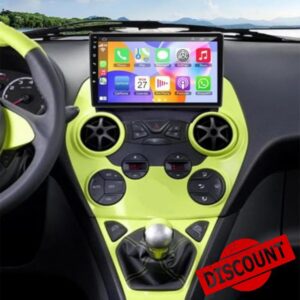 4+64G Car Stereo for Ford Ka 2008-2014 Car Radio Android Wireless Carplay Android Auto GPS Navigation 9in with Bluetooth Wifi FM RDS Sat Navi SWC Mirror Link Split Screen + AHD Camera/Mic