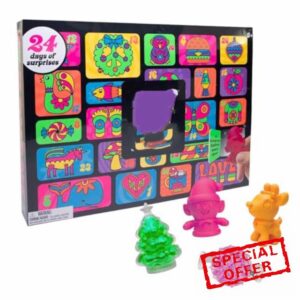 Advent Calendar - 24 Days of Sensory Surprises - Squishy Toys with Fun Shapes and Textures - Ages 3 and Up - Color May Vary; 24 Toys in One Calenda