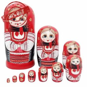 Nesting Dolls 10PCS Stacking Wooden Colored Fun Russian Dolls for Kids Adults Birthday Christmas