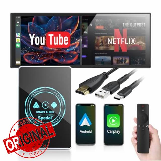 Spedal CarPlay AI Box Wireless Adapter with Netflix & YouTube