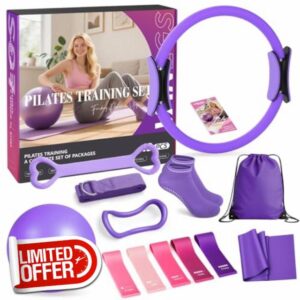 Pilates Kit 13Pcs Home Pilates Essentials Workout Kit with 13" Ring