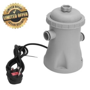 Pool Filter Pump Above Ground Multi Functional Filter Pump 330GPH for Improved Water Clarity 16W (UK Plug)
