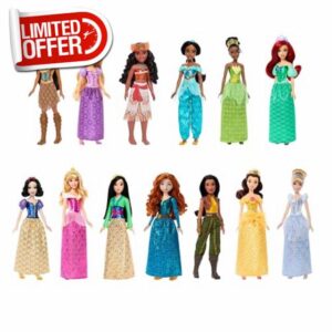 Mattel Disney Princess Ultimate Princess Collection with 13 Fashion Dolls in Sparkling Clothing & Accessories