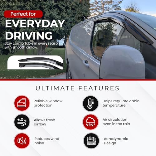 Premium Stick-On Deflectors for Driver & Passenger